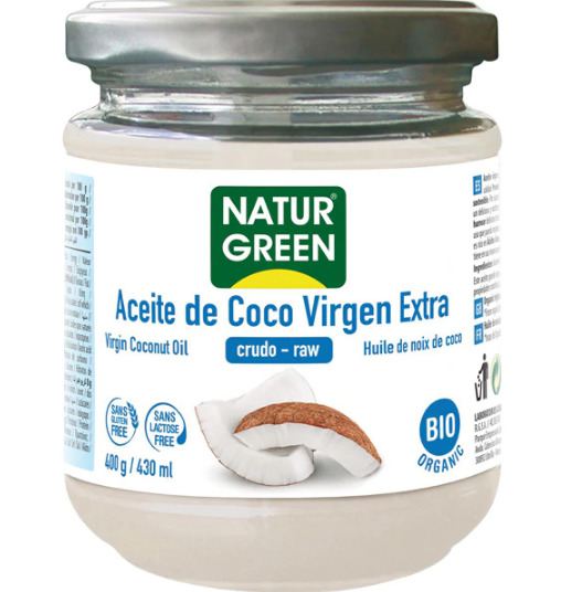 Naturgreen NaturGreen Oil Virgin coconut Bio 400 gr