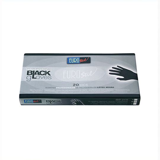 Eurostil Black Latex Gloves 20 units