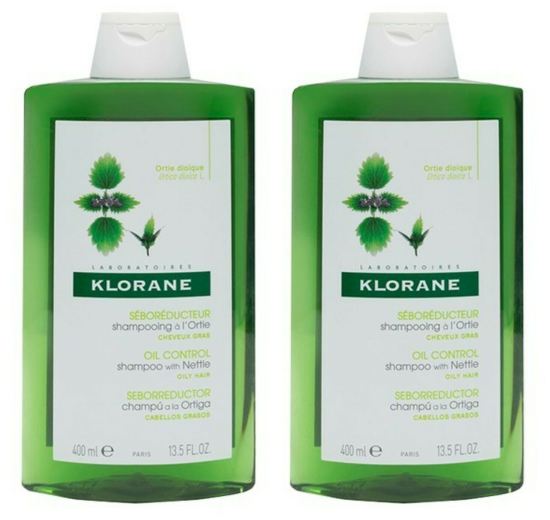 Klorane Nettle Cleansing Shampoo 2x400 ml
